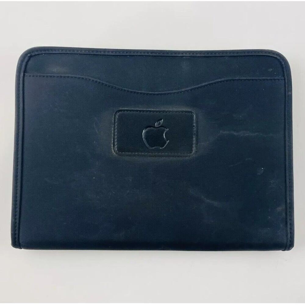 GEMLINE 2463 Black Zipper Planner Organizer Approx 10”x7” With Apple Logo - Rare